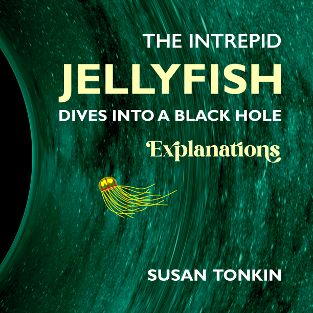 The Intrepid Jellyfish Dives Into a Black Hole: Explanations. Front cover.